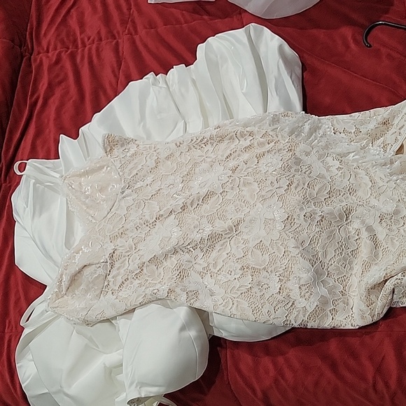 Lace dress white and nude Shein large NWT - Picture 6 of 7